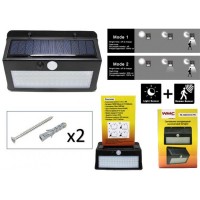 Светильник светодиодный на солнечной батарее с датчиком движения (5.5V,2.5W,18650Li,3.7V,2400mAh,38SMD Led,6500К,раб. время8-10ч,заряд.4-6ч,IP44,210х1 арт.RK-SWC5010-PIR