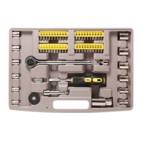 Набор инструментов 135 пр. 1/4''3/8''(6гр.)(8-19мм),в кейсе с выдвижными полками арт.30135